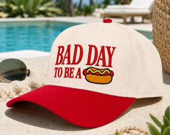 Hot Dog Embroidered Baseball Cap, Funny Food Lover Hat, BBQ Party Gift, Summer Birthday Gift for Him Her