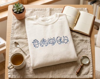 Embroidered Organ Friends Sweatshirt, Anatomy Healthcare Shirt, Healthcare Worker Top, Medical Student Gift