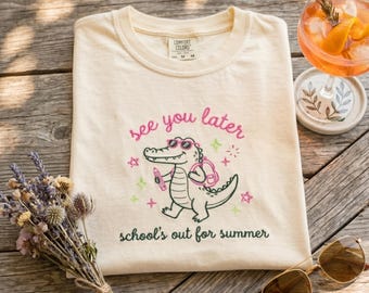 Embroidered See You Later Alligator Shirt, Last Day of School Shirt, Funny Teacher Squad Outfit, Summer Trip Tee, End Of Year Teacher Shirt