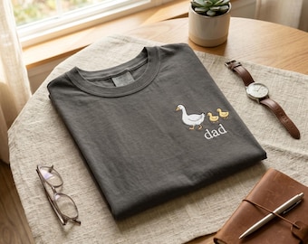 Embroidered Custom Dad Goose Shirt, Cute Dad Duck Crewneck, Personalized Dad Est 2026 Tee, New Dad Shirt, Fathers Day Gift