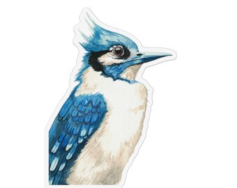 Blue Jay Illustration Custom Shape Magnet | Bird Art Refrigerator Magnet