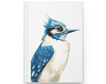 Blue Jay Illustration Hardcover Journal | Watercolor Bird Notebook