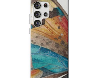 Etui na telefon z motywem motyla i akwareli