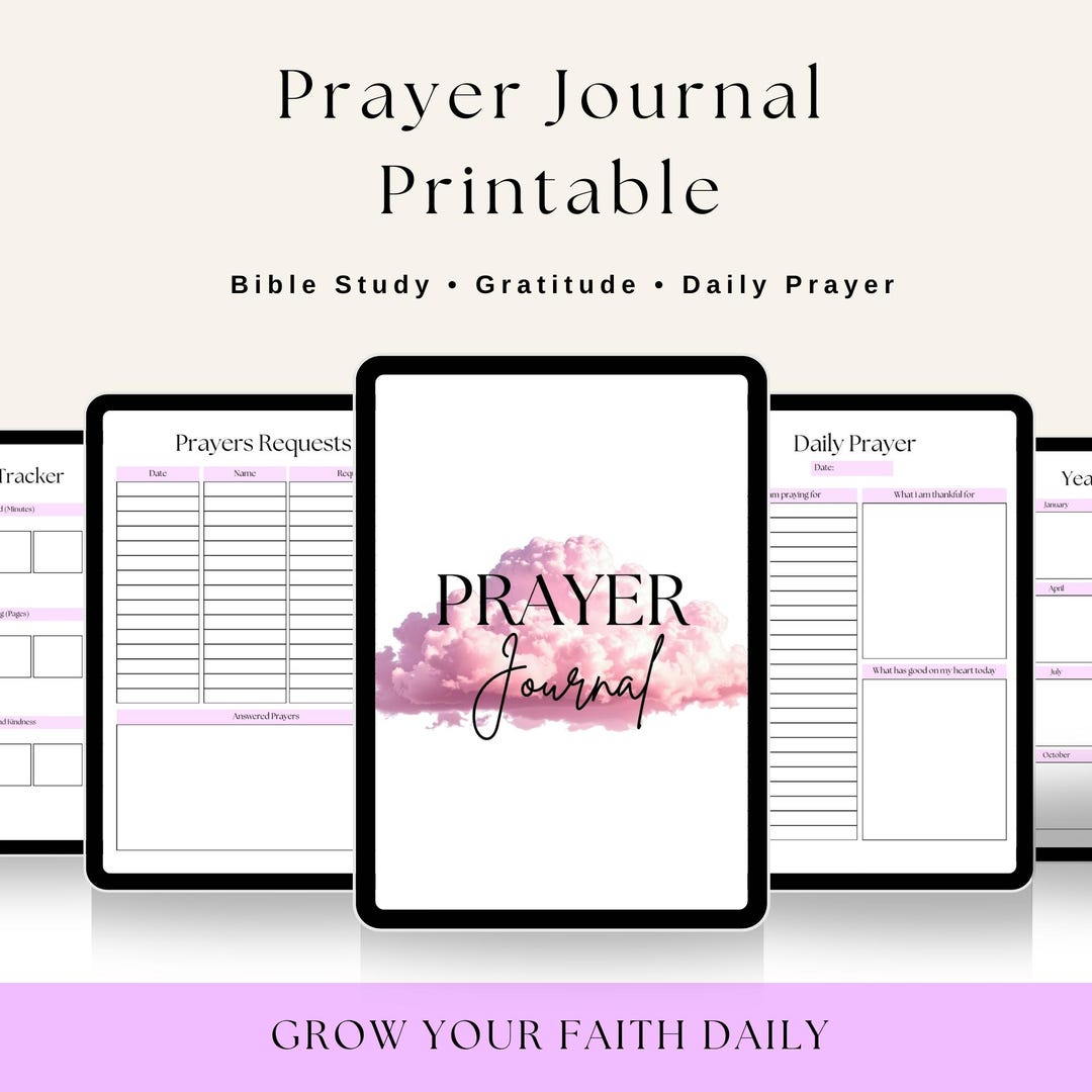Christian Prayer Journal Printable | Bible Study & Daily Faith Planner ...