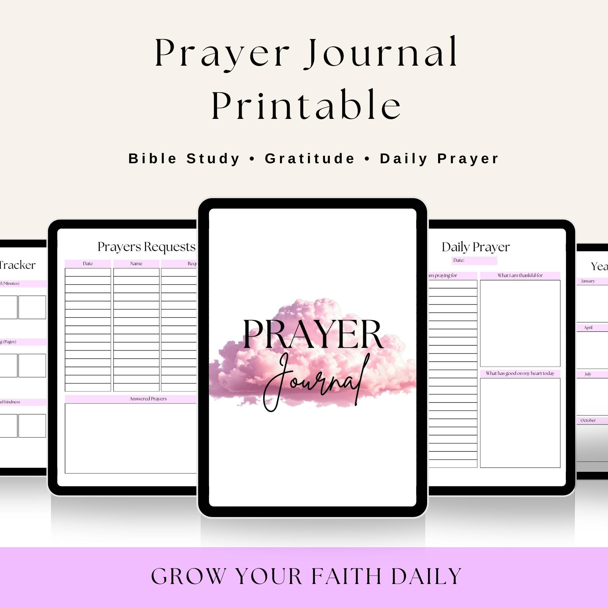 Christian Prayer Journal Printable | Bible Study & Daily Faith Planner ...