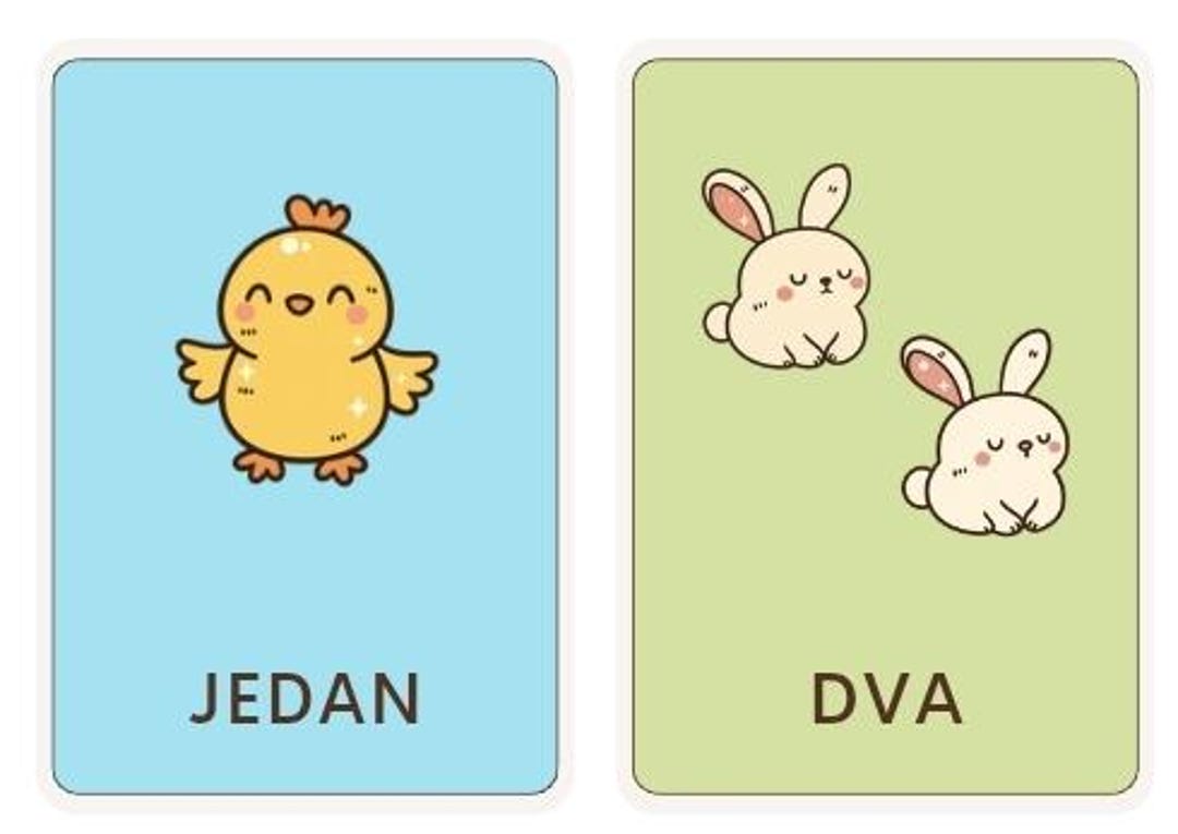 Croatian Numbers Flash Cards | Kids Language Learning (digital Download ...