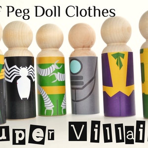 PDF Printable Peg People Super Villain Clothes image 1