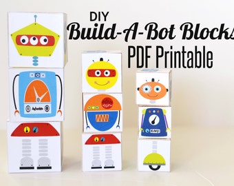 DIY Mix and Match Robot Block PDF Printable