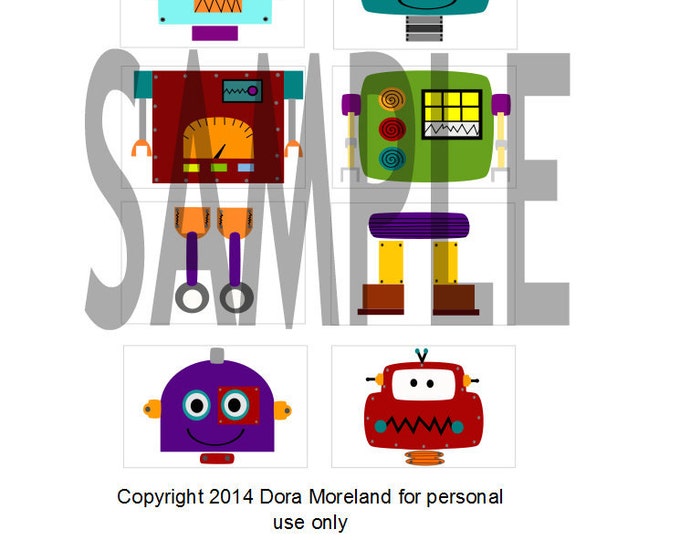 Instant Download DIY Basic Robot Puzzle Printable - Etsy
