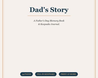 Dad's Story Memory Book | Fill-In Father's Day Keepsake Journal (Printable)