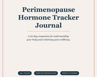 Perimenopause Symptom Tracker Printable | 48-Page Hormone & Cycle Journal | Hot Flash, Sleep, Mood, Doctor Prep