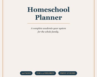Homeschool Planner 2026-2027 | Lesson Plans, Curriculum Tracker, Grades (Digital Download)