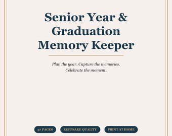 Senior Year Graduation Memory Keeper | Class of 2026 Planner, Photos, Autographs (Printable)
