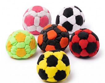 Hand Stitched Hacky Sack Footbag | Soccer Warm Up Juggling Ball & ADHD Fidget Toy | 90s Retro Nostalgia Outdoor Game Gift