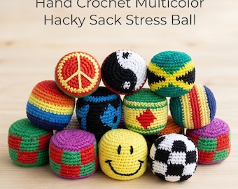 Footbag da hacky sack all'uncinetto / Palla da giocoleria guatemalteca, giocattolo antistress per ADHD, regalo sportivo retrò anni '90 per lui, antistress personalizzato