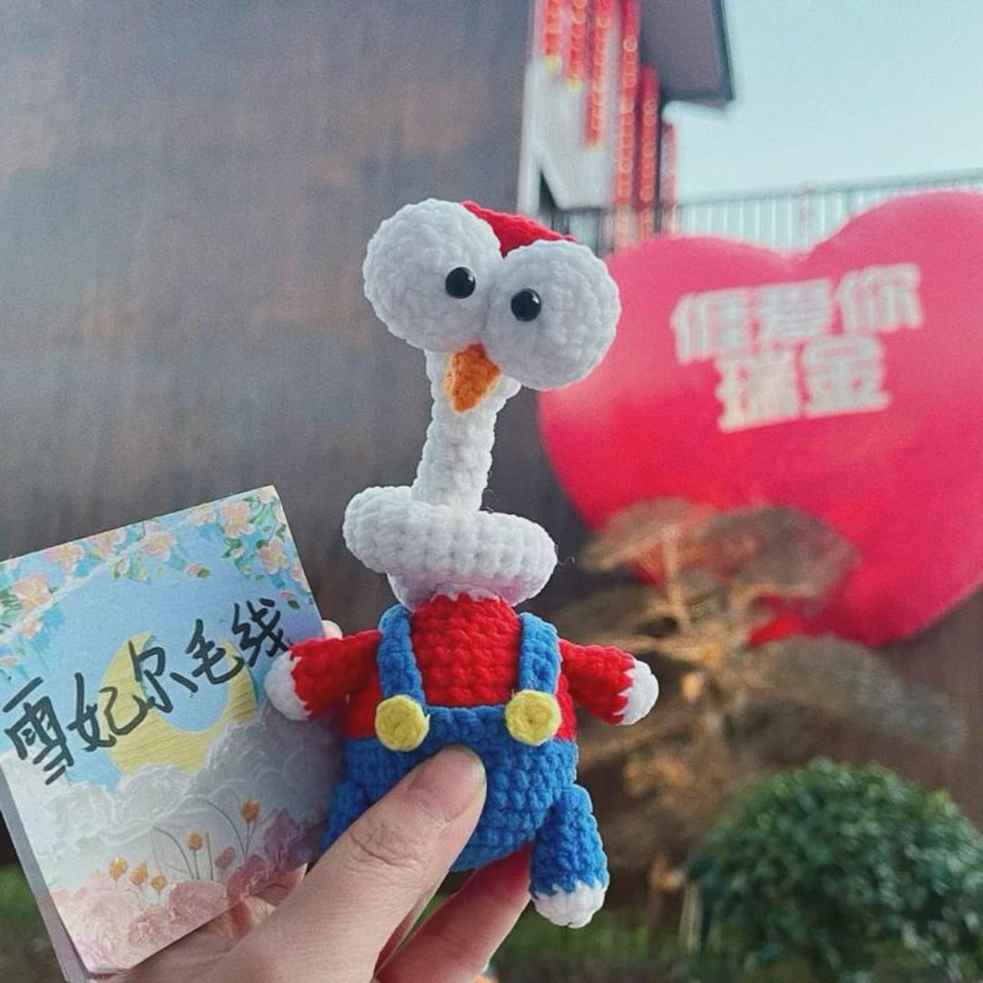 Funny Long Neck Chicken Crochet Keychain, Handmade Amigurumi Chicken ...