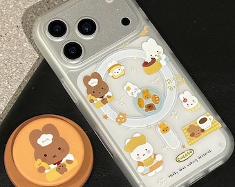 Miffy Bakery MagSafe Phone Case / iPhone 17 Pro Max Case / Baking Theme Magnetic Phone Stand / iPhone 17 Pro Case / iPhone 17 Case