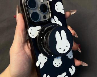 Funda MagSafe para iPhone 17 con diseño de Miffy en color negro / Funda para iPhone 17 Pro Max / Soporte magnético para teléfono / Funda para iPhone 17 Pro
