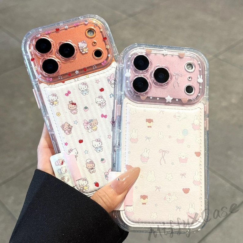 Miffy Hello Kitty Leather Texture Phone Case / iPhone 17 Pro Max Case / iPhone 17 Pro Case / iPhone 17 Case image 1