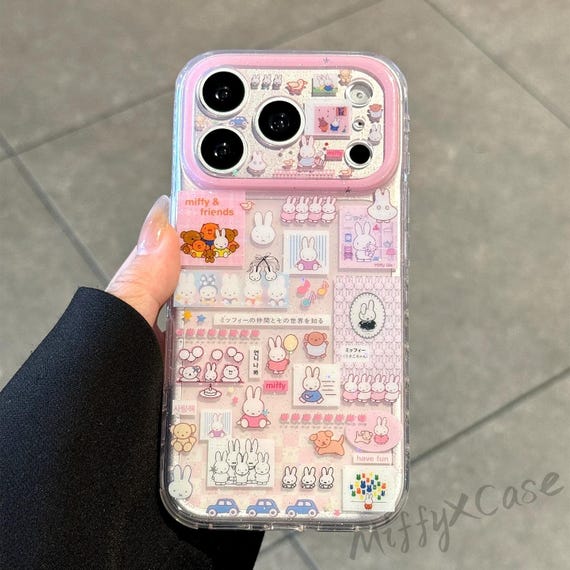 iPhoneアクセサリー Miffy 70 Stamp Case iPhone 17 Pro Max Miffy Pink Phone Case / iPhone 17 Pro Max Case / iPhone 17 Pro