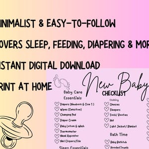 New Baby Essentials Checklist | Minimalist Newborn Must-haves (PDF ...