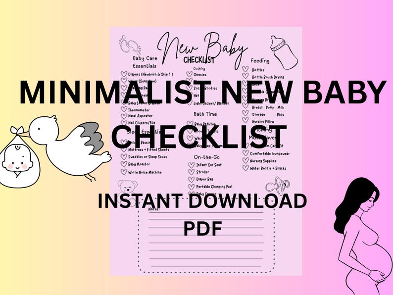 New Baby Essentials Checklist | Minimalist Newborn Must-haves (PDF ...