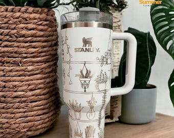 Personalized Crazy Plant Lady Engraved 40oz Tumbler – Custom Stanley Style Insulated Cup, Gift for Plant Lovers