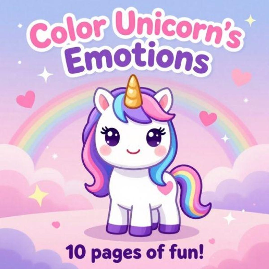 Unicorn Emotions Coloring Book | Kids Feelings Learning Activity ...