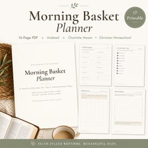 Homeschool Morning Basket Planner | Undated Charlotte Mason Planner | Morning Time + Loop Schedule | Christian Homeschool Printable |