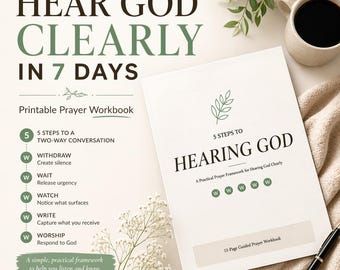 Listening Prayer Workbook Printable — 5 Steps to Hearing God, Christian Quiet Time PDF