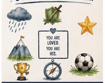 God Says I Am Boys Bible Verse Wall Art | Christian Scripture Poster for Kids | Watercolor Boys Room Decor
