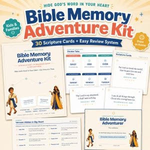 Bibel-Lernkarten für Kinder | Druckbares Set zum Auswendiglernen von Bibelversen für Familienandachten und christlichen Heimunterricht