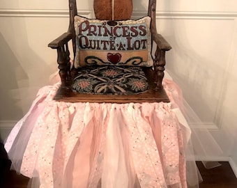 Pink and White Rag Tie Highchair Garland Banner