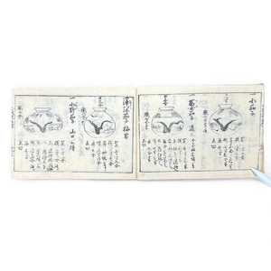 The [S] Edo-Period Tea Jar Identification Manual – 万宝全書 上巻  – Illustrated Woodblock-Printed Japanese Antique Book- B132