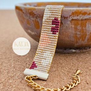 Beaded Loom Bracelet Pattern Miyuki Delica Beads 11: Romantic Blush Pixel Hearts (Digital Download)