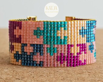 Miyuki Delica 11/0 Webperlenmuster (PDF): Armbanddesign „Candy Crosses“ (Digitaler Download)