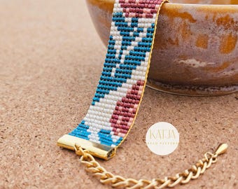 Webperlenarmband-Muster Miyuki Delica 11: Botanischer Schmuck Tulpenblüten-Design (Digitales Produkt)