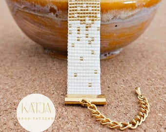 Miyuki Delica 11/0 Perlenwebarmband-Anleitung • Handgefertigte Armbänder für Mädchen • Digitales Produkt (PDF) • Golden Cream Harmony