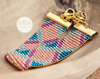 Miyuki Delica Beads 11 Perlenwebarmband-Muster: Aurora Diamond Flow Design DIY (Digitales Produkt)