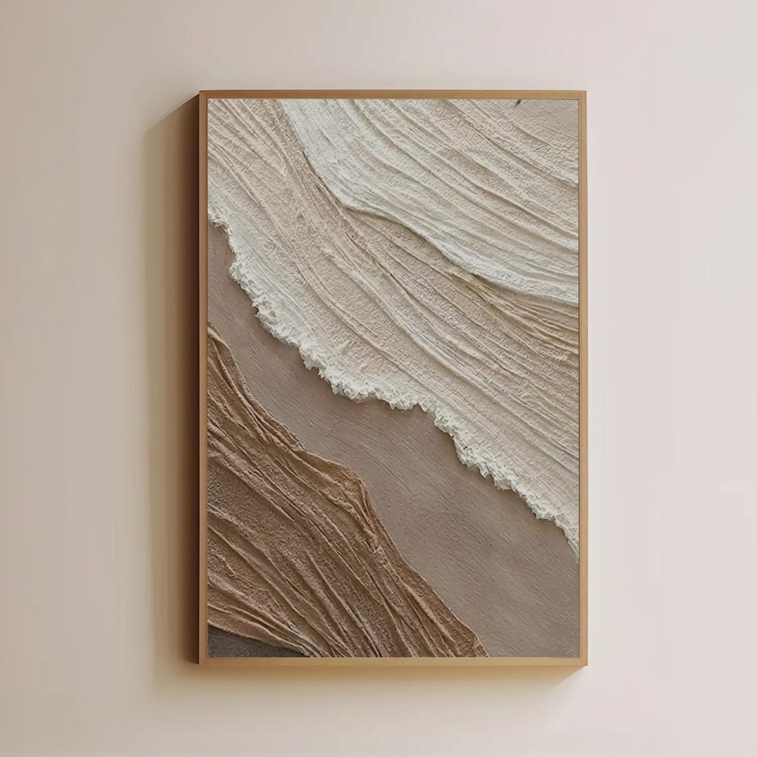 Neutral Abstract Wall Art, Beige Texture Print, Minimalist Plaster Art ...