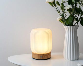 Touch Control LED Bedside Lamp – Dimmable, 3 Color Modes, Rechargeable Portable Light