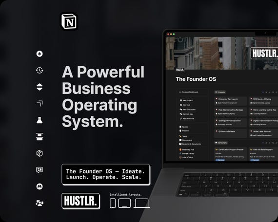 The Founder OS — Ultimate Notion Productivity System for Entrepreneurs | Business Planner & Goal Tracker
