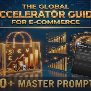Kit de éxito para comercio electrónico con IA / Más de 60 indicaciones magistrales para Notion y ChatGPT (descarga digital)