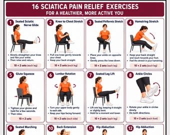 Sciatica Pain Relief Exercises for Senior Women, Sciatica Exercises for Older Women, Lower Back Pain Relief,  Hip Mobility & Stretching