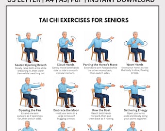 Sitzende Tai Chi-Übungen für Senioren, sanftes Gleichgewichtstraining (PDF-Download)
