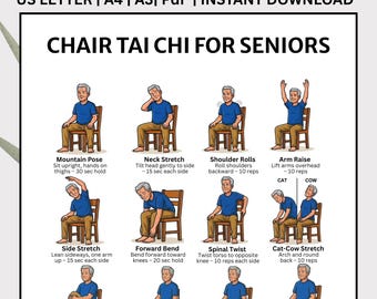 Tai Chi för seniorer, sittande övningsplan, utskrivbar PDF