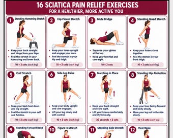 Sciatica Pain Relief Exercises for Women Over 40, Sciatica Exercises, Lower Back Pain Relief Workout, Hip Mobility & Stretching