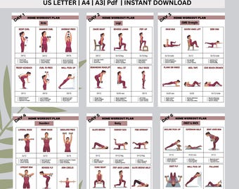 Home Workout Plan for Women, 6Day Strength Training Workout (Printable PDF)