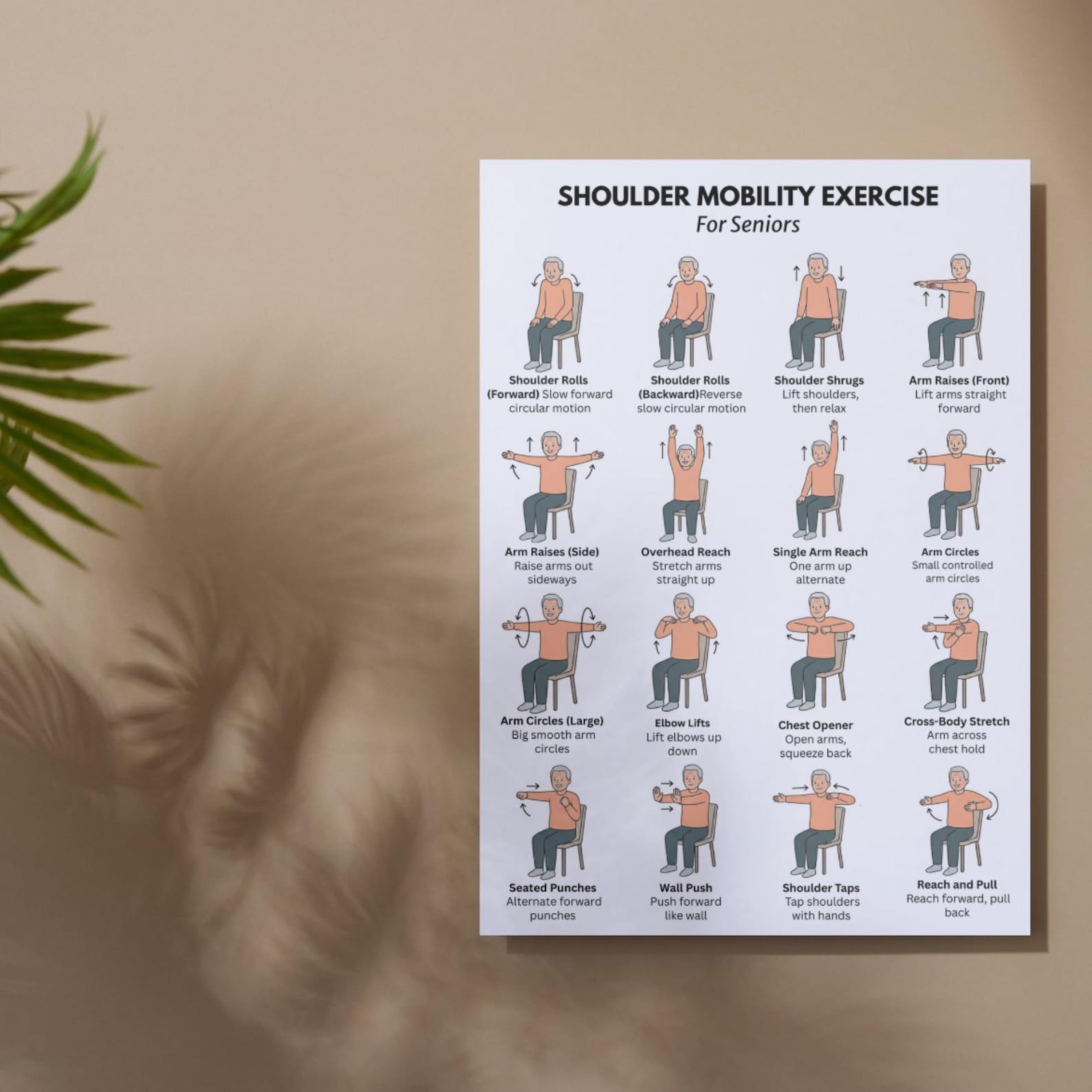 Mobility Routine Chart.pdf Shoulder Exercise Chart for Seniors Printable, Mobility Routine PDF - Etsy