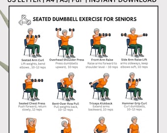Chair exercises for Seniors, Printable Chair Workout Guide (PDF download)